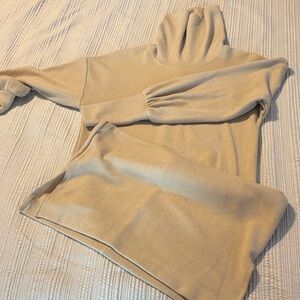 Gianni Bini Neutral Beige Turtleneck Sweater Dress